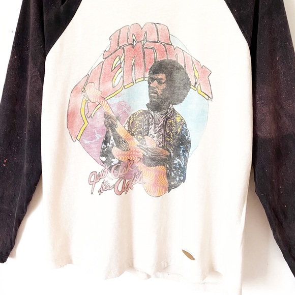 Jimi Hendrix Destroyed Vintage Wash Just Ask the Axis Pop Music Ragland Band Tee - Picture 5 of 5